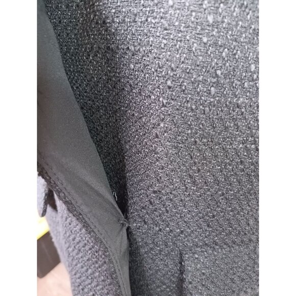 Jason Wu Large Black Double Breasted Boucle Tweed Sleeveless Blazer Dress, Butto - Picture 6 of 7